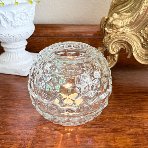 Vintage HOMCO iridescent glass Fairy Lamp Cubist Geometric Style - Picture 13 of 16